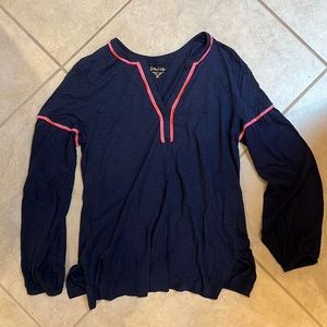 Lilly Pulitzer Navy blue blouse with pink details